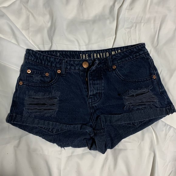 COTTON ON Frayed Mid-Rise Shorts US 4 - Picture 1 of 4